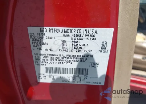 2005 Ford Escape Limited из США, поврежденный, VIN 1FMYU04115KA31209